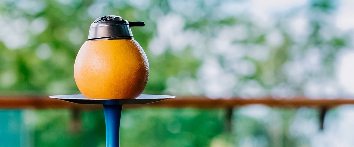 Кальян на чаше из грейпфрута с калаудом